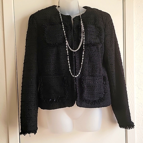 George | Vintage Black Tweed Jacket - Picture 1 of 11